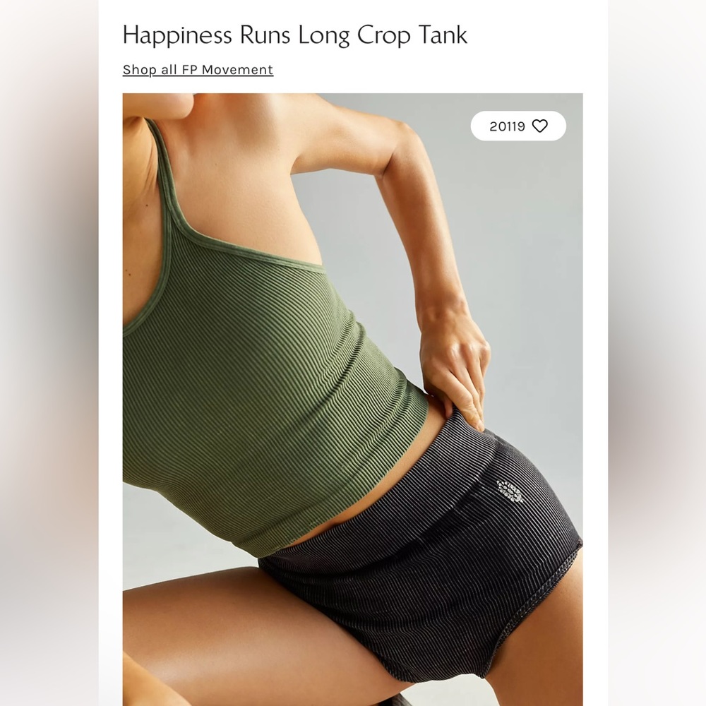 Free People Happiness Runs Long Crop Racerback Tank
